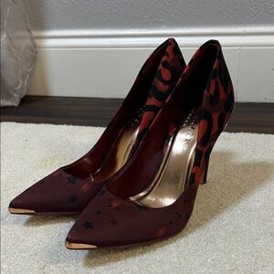 Ted Baker London Red and Black Patterned Heels